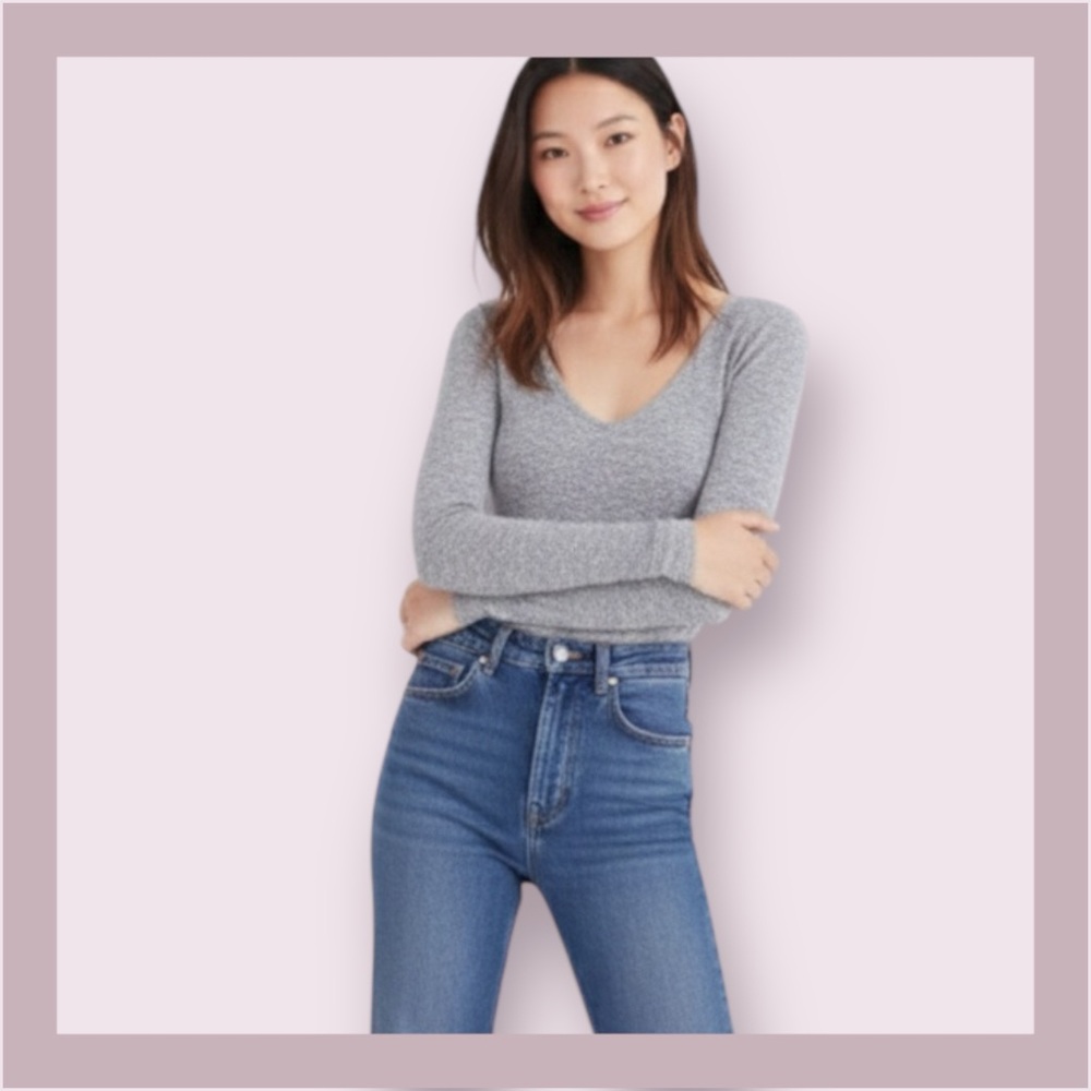 Madewell Song Scoop Heather Gray Bodysuit
